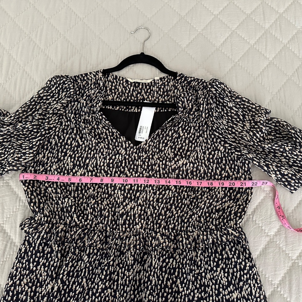 NWT Soft Surroundings  Hazel/Black/Tan Animal Print Tiered V Neck Dress - Size L - Picture 13 of 14